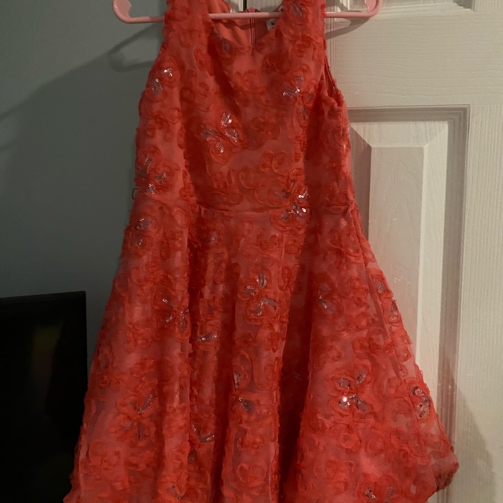Size 5T hot pink sleeveless dress with sequins
